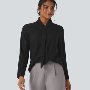 Halara Wrinkle-resistant Scarf Neck Long Sleeve Work Shirt large